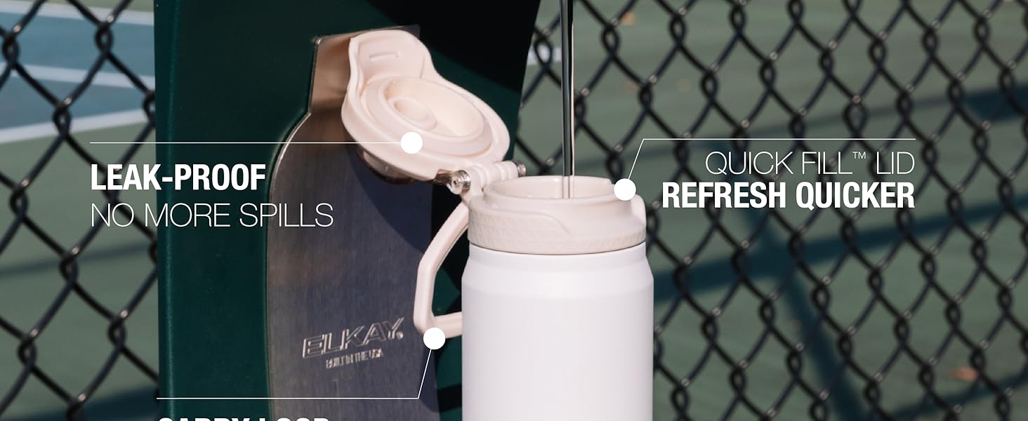 zulu powerfill insulated water bottle with chug and sip straw lid