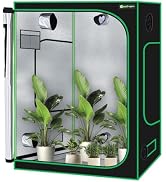 Yesker 5x5 Grow Tent 60"x60"x80" High Reflective Mylar Large Indoor Growing Tents 600D Oxford Clo...