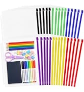 Mezchi 30 Pack Binder Pockets, 3 Ring Hole Binder Pouch, 11" × 9" Letter Size Binder Pockets with...