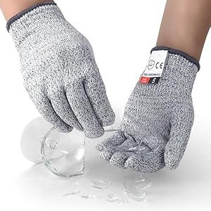 2PCS Cut Resistant Gloves, Cutting Gloves Level 5 Protection for Kitchen, Cut Gloves