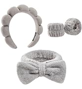 Ztomine Headbands for Women - Spa Headband and Wristband Set - Headband for Washing Face,Facial M...