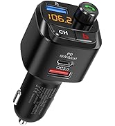 Nulaxy Bluetooth 5.0 FM Transmitter for Car, QC3.0 & USB-C PD 18W Wireless Bluetooth Radio Adapte...