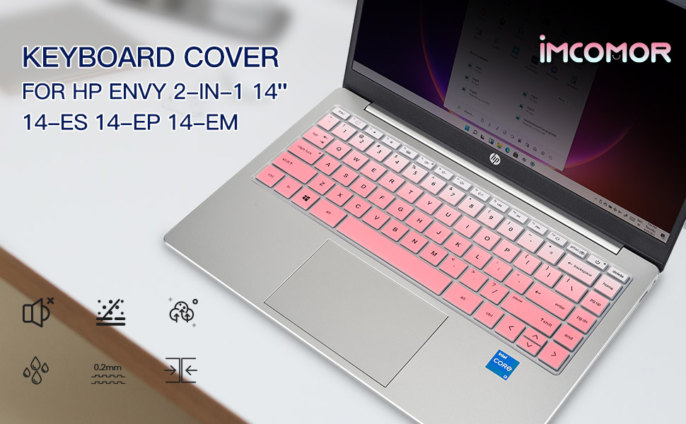 Keyboard Cover for HP Envy 2-in-1 14t-es000, HP 14 Laptop 14-ep 14-em 14t-ep000 14z-em000 14-ep000