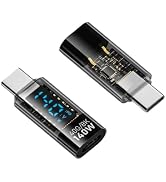 USB C Adapter with Digital Display, 2Pack 140W USB C Male to USB C Female Extension Adapter Power...