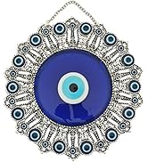 Erbulus Turkish XX-Large Glass Blue Evil Eye Wall Hanging Ornament - Wall Art Decoration - Turkis...