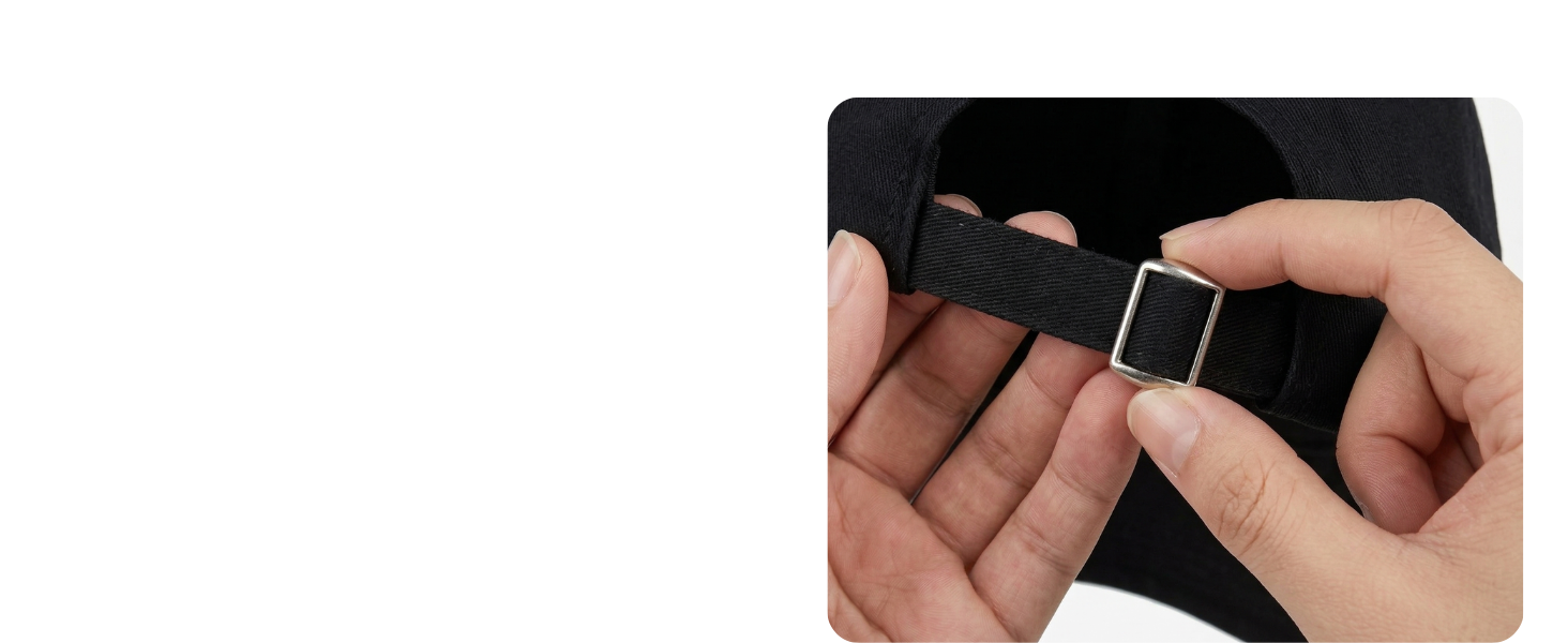 hat size can be adjusted with back buckle to fit large both head and small head