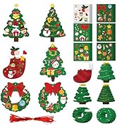 LUFEEMGA 60PCS Christmas Crafts, DIY Xmas Tree Ornaments with Sticker Kits, Bulk Xmas Arts and Cr...