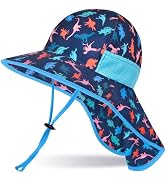 Girls Sun Hat for Kids UV Protection Unicorn Summer Hat Beach Play Hats Wide Brim Neck Flap for G...