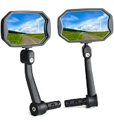BriskMore 2022 New Bar End Bike Mirrors for Mountain Bikes, High–Definition Convex Glass Lens for...