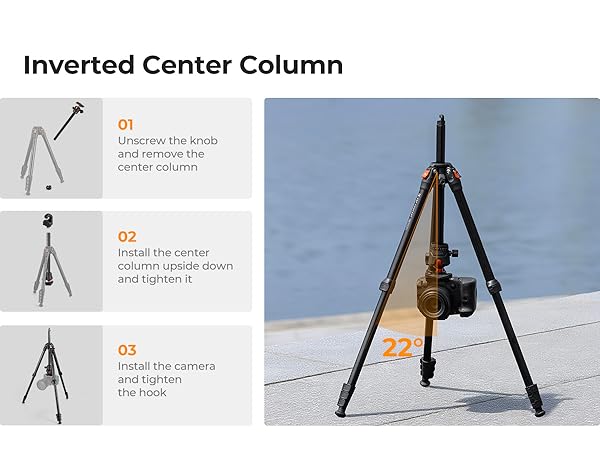 63" Aluminum Travel Tripod for Camera with Phone Holder