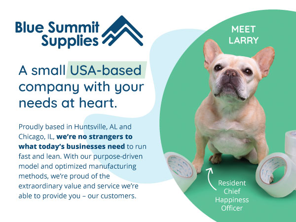 Small USA based company with Larry, french bulldog