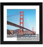 OMISHE 9x9 inch Picture Frame Black for Wall Hanging or Tabletop Poster, Frame Display 7x7 inch w...