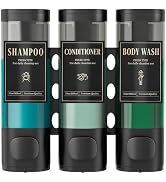 Luxspire Shampoo and Conditioner Dispenser, No Drill Wall Mounted Shower Soap Dispenser 3 Chamber...