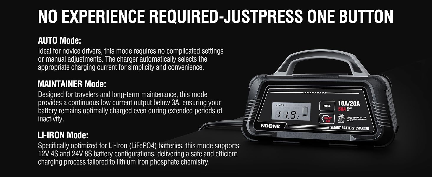 10A/20A Smart Battery Charger & Maintainer