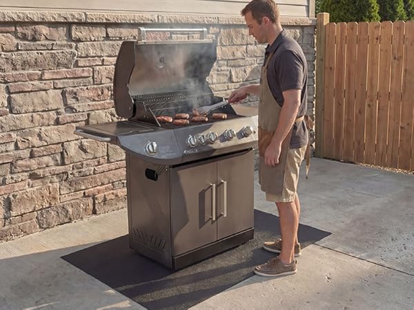 drymate under gas grill griddle mat deck patio protection pad USA made estera de parrilla de gas