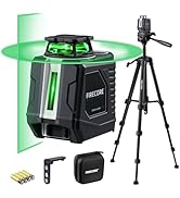 Firecore 360° Laser Level with Tripod, 100Ft Green Beam Self Leveling Cross Line Laser Level Tool...