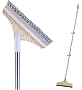 2 in 1 Floor Brush Scrubber with Long Handle Grout Brush 3 Poles 53.5'' New Upgrade Stiff Bristle...
