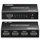 HDMI Splitter 1 in 4 Out, 1x4 HDMI Splitter Support 4K@60Hz Full HD 1080P & 3D, Compatible with X...
