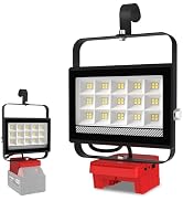 T-SUN 60W Cordless Work Light for Milwaukee 18V/20V Battery(Not Included), with USB & Type C Char...