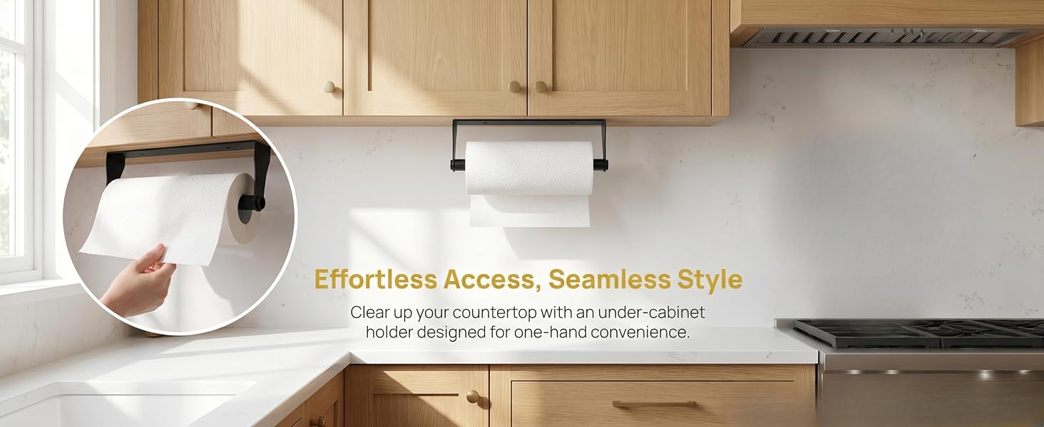 Black Paper Towel Holder Under Cabinet,Under Counter Paper Towel Holder Wall Mount