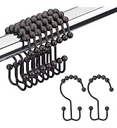 Amazer Shower Curtain Rings, Stainless Steel Shower Curtain Hooks Rings, 12 Pcs Double Glide Show...