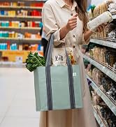 VENO 2-4 Pack Reusable Grocery shopping Bags, Medium Tote Bag w/Handle Hard Bottom, Heavy Duty, F...