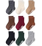 Bearbay Baby Toddler Essentials Non-Slip Crew Socks for Unisex Boys Girls | Full-Sole Silicone Gr...