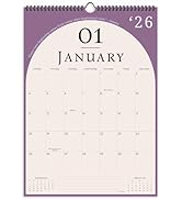 Wall Calendar 2026, 12 Months, 17" x 12" Large Wall Calendar 2026 with Hanger, Thick Paper and Sp...