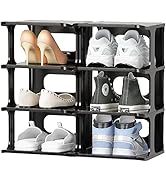 Shoe Racks for Bedroom Closet Shoe Storage Plastic Shoe Organizer for Closet 8 Tier Shoe Cubby Fr...
