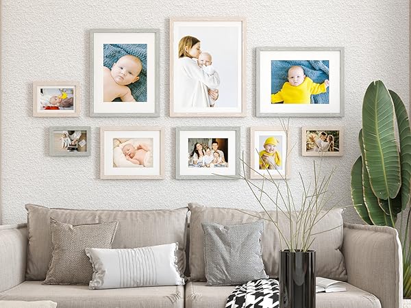 KINLINK Collage Picture Frames Photo Frames with Plexiglass for Table Top and Wall Mounting