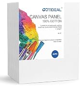 GOTIDEAL Bulk Canvas Boards for Painting, 8x10 inch Value Pack of 40, Gesso Primed White Blank Ca...