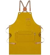 Chef Apron for Men Women with Gift Box Pack, Cross Back Apron with Pockets for Kitchen Cooking Ba...