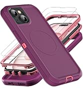 YKHJKLEC for iPhone 15 Case, Compatible with Magsafe, Military Grade 3 in 1 Heavy Duty Shockproof...