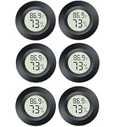 JEDEW 6 Pack Hygrometer Thermometer Digital Humidity Meter Indoor/Outdoor Humidity Monitor Reptil...