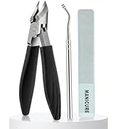 Nail Clippers, Upgrade Stainless Steel Wide Jaw Opening Anti-Splash Nail Clipper Set of 3-Piece B...