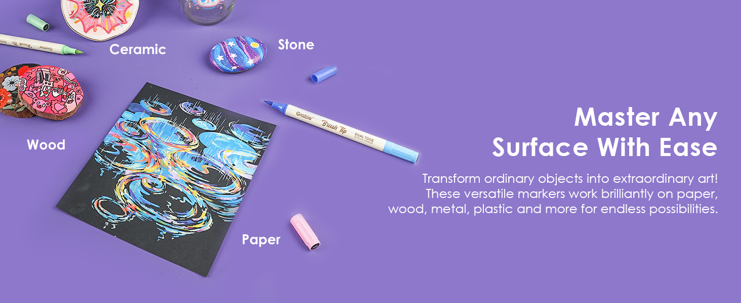dual tip acrylic marker set of 12