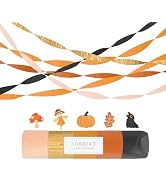 AOBKIAT Fall Streamers Party Decorations,5 Rolls Pumpkin Orange Gold Black | Crepe Paper Streamer...