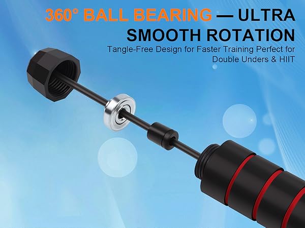 Jump rope with smooth ball bearing system
