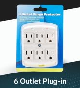 STEREN 6 Outlet Plug-in Surge Protector, 120V, 15 Amps, 1875 Watts, White