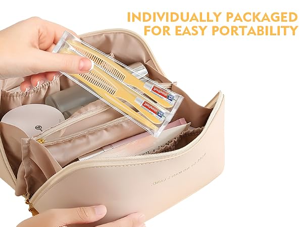 Yellow Disposable Toothbrushes Bulk with Toothpaste and Comb
