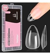 Beetles Gel Nail Tips 576Pcs Pre-shape Short Almond Etch-X Nail Tips,12 Sizes Soft Nail Tips Half...