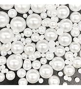 Dowarm 1000 Pieces Flatback Half Pearls, Flat Backed Round Half Pearls for Crafts Jewelry, Mixed ...