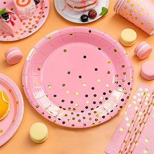 pink plates party supplies