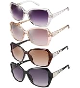 DragonflyDreams 4 Pcs Women Large Sunglasses, UV 400 Glasses Oversized Classic Trend Ladies Sungl...