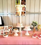 MEANMOY Pink 210 GSM Water & Stain Resistant Square Tablecloth - Solid 54 x 54 Inch Rectangle Tab...