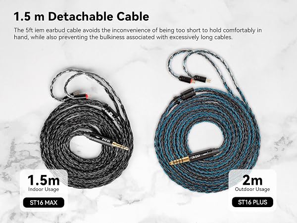 2 pin iem cable, in ear monitor cable, earbud wire