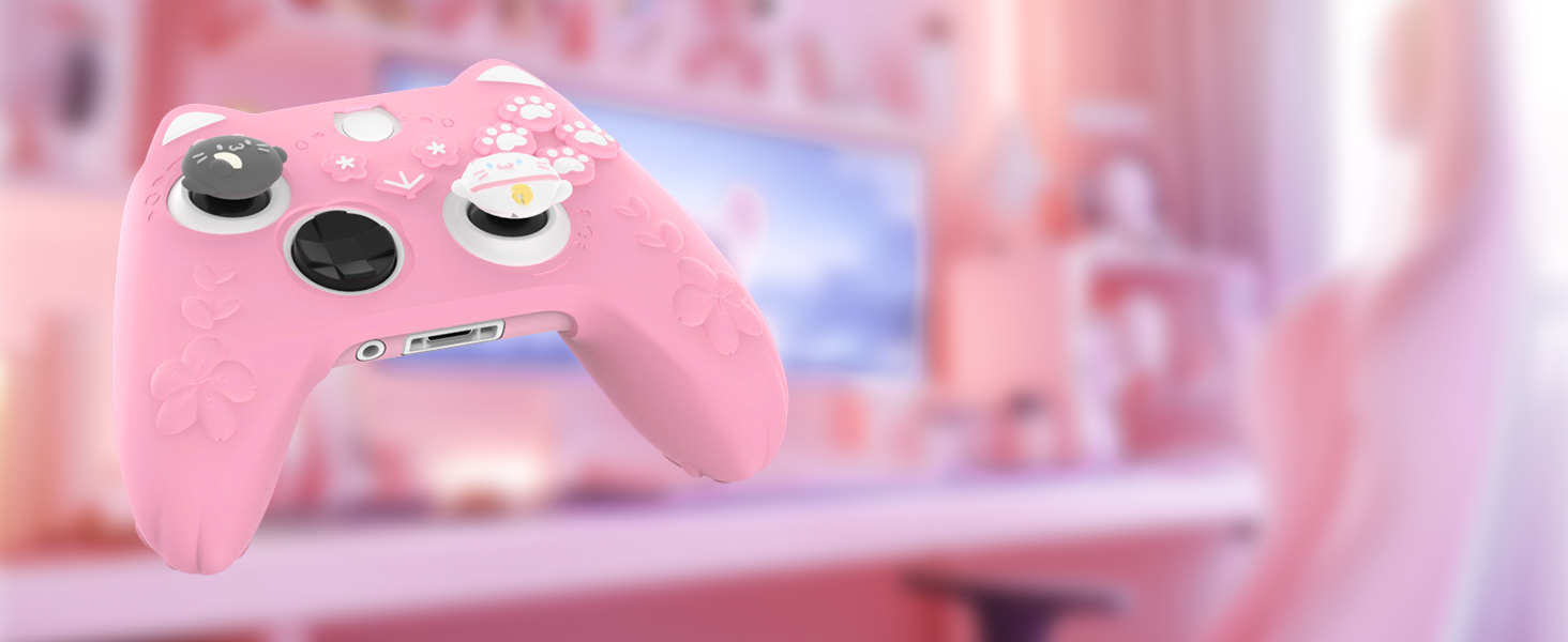 PlayVital Cherry Blossoms Kitten Protective Silicone Cover