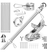 Anovo Flag Pole Kit- Stainless Steel Flag Poles with1 Inch Metal 360° Rotating Flag Pole Rings Cl...