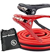 CARTMAN 8 Gauge 12 Feet Jumper Cable UL Listed Heavy Duty Booster Cables with Carry Bag