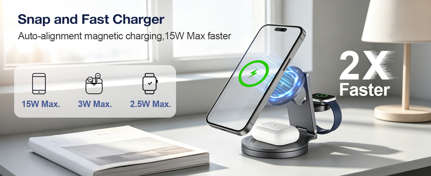3 in 1 Wireless Charger Station